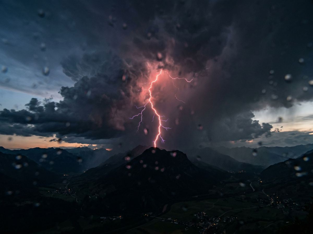 Sturm ueber Bergen